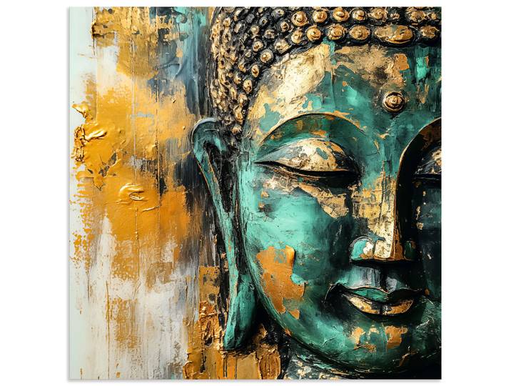 Wandbild ARTLAND Budda , farbe bild(er): gold, B:40cm H:40cm, Alu Dibond, Bilder, Wandbild, als Alubild, Leinwandbild, Poster, Wandaufkleber in verschied. Grössen