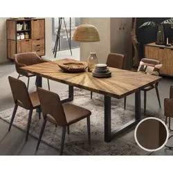 SIT Tops & Tables »Vermont« Teak Massivholz Esstisch 200x100 cm / Eisen antikschwarz