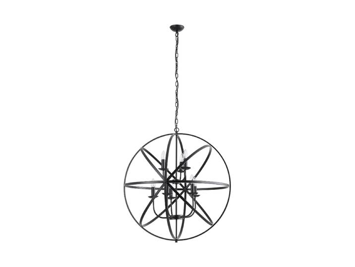 Pendellampe „Orbit“ 8-Flammig Silber Searchlight