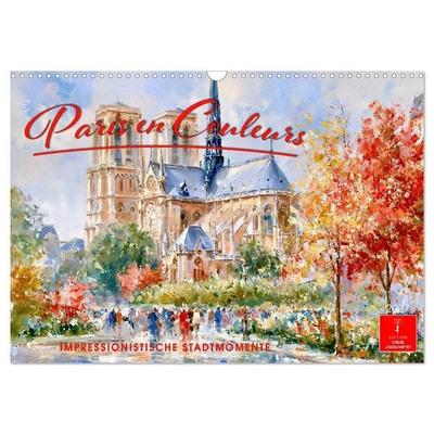 Paris en Couleurs (Wandkalender 2027 DIN A3 quer), CALVENDO Monatskalender
