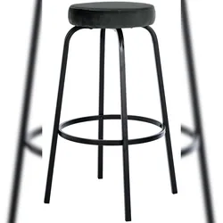 DELUKE® Barhocker KOELN - Dunkelgrau, Samt | Barhocker ohne Lehne Barstuhl Tresenhocker Tresenstuhl Kneipenhocker Kneipenstuhl