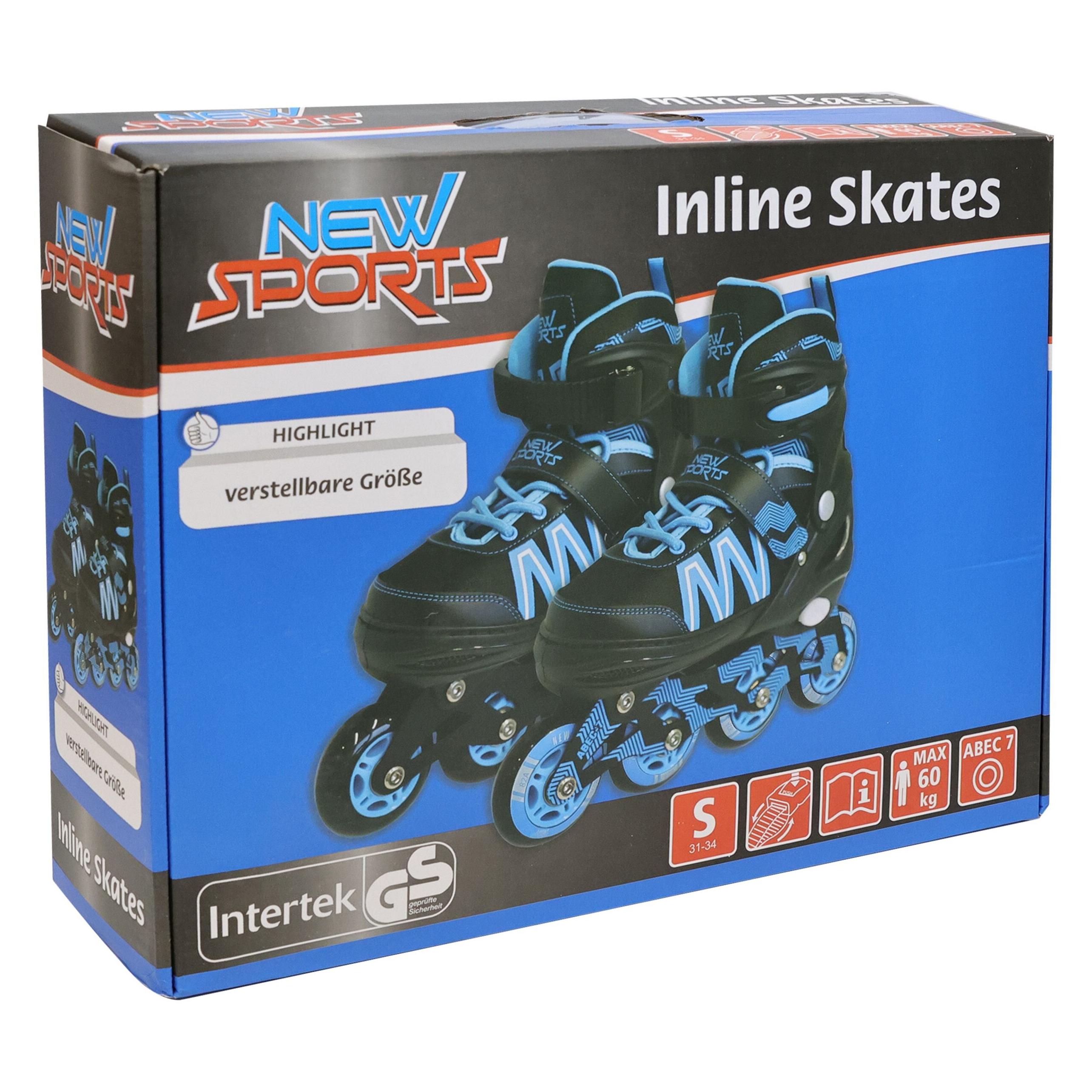 New Sports Inliner schwarz/blau ABEC 7, Grösse 31-34 (31, 32, 33, 34) (0073426847)