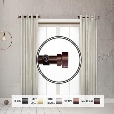 "InStyleDesign 1"" Side Curtain Rod 12-20 inch long (Set of 2)"