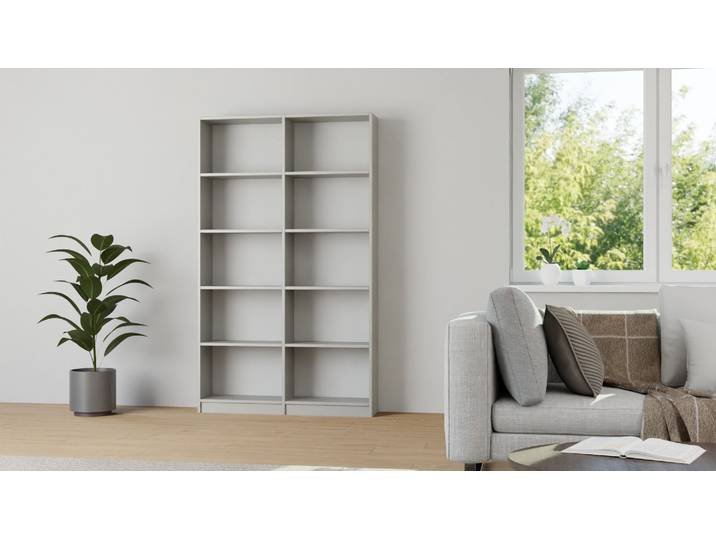 Votre meuble bibliothèque blanc sur mesure Mélaminé premium Gris