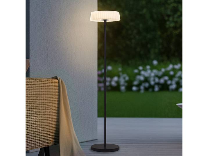 Samine Portable Solarzelle Stehleuchte Dim. Schwarz - Lindby - Balkon - Modern - Metall - Mit Schirm