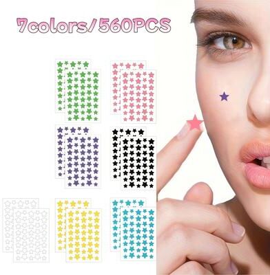 Uplifted Finds Superstar Hydrocolloid Star Shaped Pimple Patches 7 Colors 560 Pcs