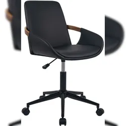 CLP Bürostuhl Daina Kunstleder HBT: 81x53x57 cm walnuss schwarz