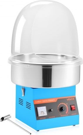 VEVOR elektrische suikerspinmachine 1000W met roestvrijstalen kom en suikerlepel, blauw