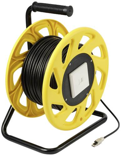 Renkforce RJ45 Netzwerk Kabeltrommel CAT 6a S/FTP 60m Schwarz PUR-Mantel