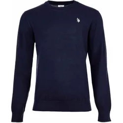U.S. POLO ASSN. Herren Strickpullover - Rundhals, Logo-Stickerei, Baumwolle Marine / L