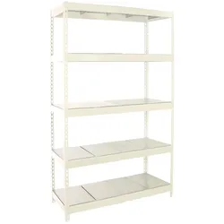 Proregal Schwerlastregal BIG METAL YETI FIVE | HxBxT 200x120x45cm | Fachlast 400kg | Weiß