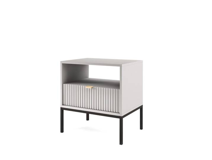 Masseno Nachttisch Stellare 54/56/39 cm Grau, 1 Schubladen, 54x56x39 cm, Schlafzimmer, Nachtkästchen
