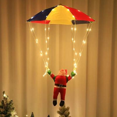 Uplifted Finds Parachute Santa Claus Hanging LED Decoration warm Light usb