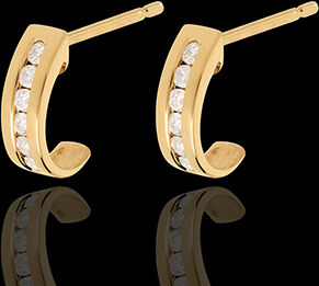 Edenly Ohrringe Halbmond in Gelbgold - 0.22 Karat - 12 Diamanten