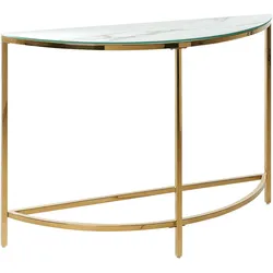 KONSOLENTISCH Marmor Optik weiß/gold Orita