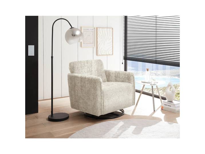 Livetastic Sessel Mika, Beige, Metall, 76x78x81 cm, Made in EU, Sitzfläche 360° drehbar, Wippfunktion, Wohnzimmer, Sessel, Sonstige Sessel