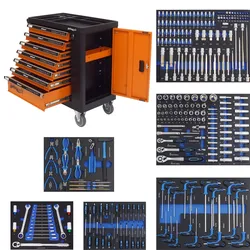 Baumarktplus Holmwerk®  Werkstattwagen orange 252 tlg. XXL bestückt gefüllt Assistent Werkzeugwagen