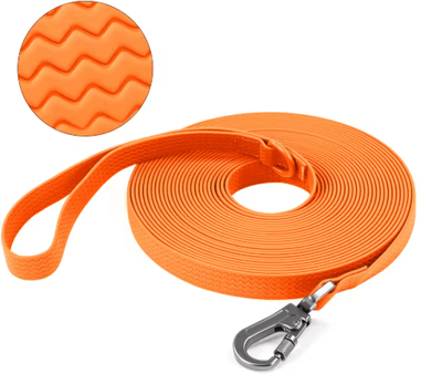 Inspire Picks PVC Waterproof Dog Training Leash Non Slip Long Lead For Medium & Large Dogs orange 5m