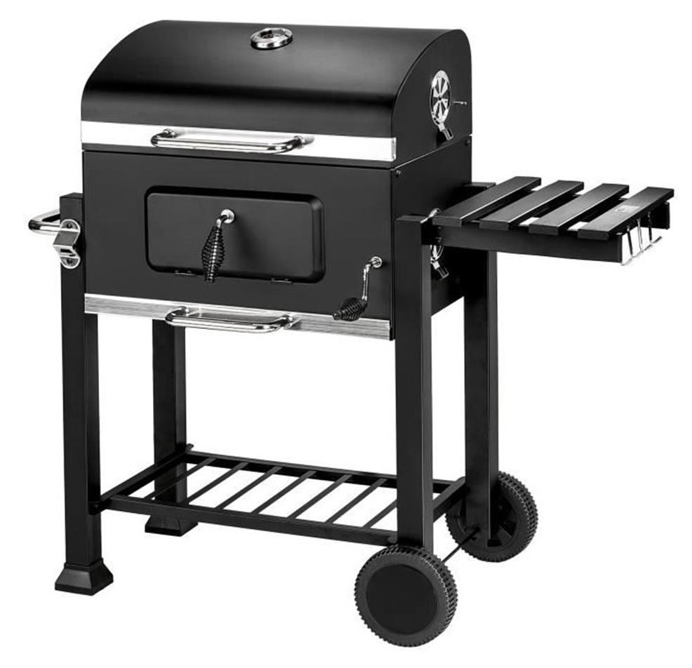 Holzkohle-Grill, Schwarz - Große Grillfläche - Mit Thermometer - Freistehend