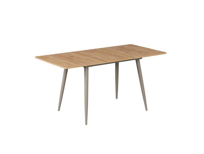 Vicco Esstisch Beaver, Goldkraft Eiche/Greige, 120-160 x 80 cm ausziehbar, Eichefarben, Greige, Holzwerkstoff, Rechteckig, 120x75x80 cm, Esszimmer, Esstische