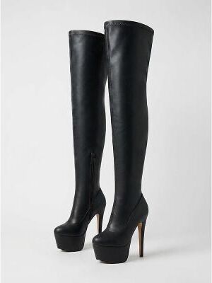 LightInthebox Women's Over the Knee Boots - Sexy Round Toe Platform Stiletto Heels in Fiery Red for Night Out, Evening Party, Clubwear