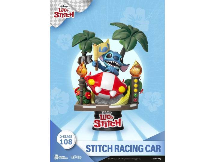 Beast Kingdom Toys Disney: Lilo & Stitch - Stitch Racing Car PVC Diorama Beeld