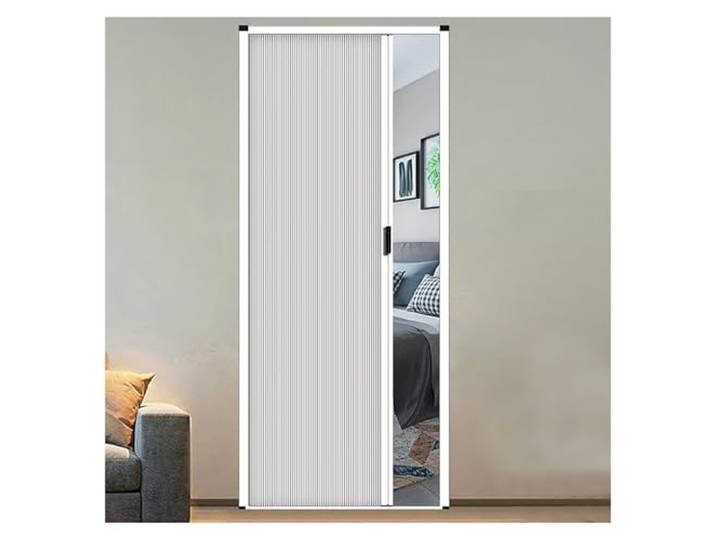 Abschließbare Akkordeon-Falttür – Platzsparer und Raumteiler(White,100x195cm)