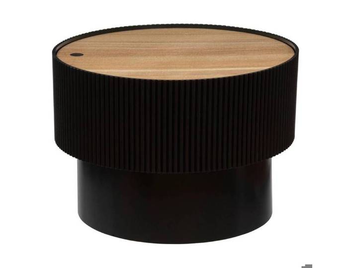 Table basse  Enola  en placage frêne D55cm noir - Atmosphera Créateur d'intérieur
