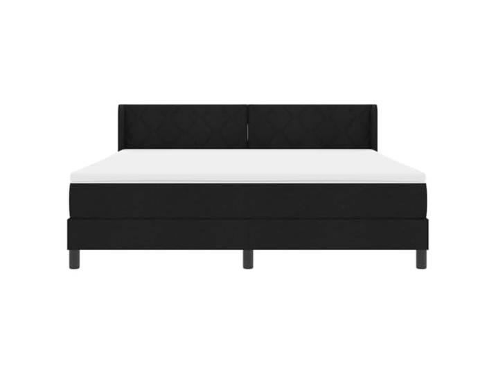 KTHLBRH Boxspringbett mit Kopfteil schwarz 200 x 180 cm Stoff Taschenfedern, Kopfteil 2 Höhen, Kiefernholz, max. Gewicht 280 kg, fac