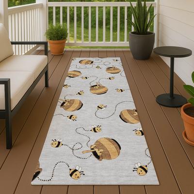 Addison Rugs Machine Washable Indoor/ Outdoor Kids Honeybee Chantille Rug
