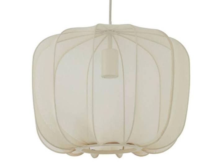 Suspension - beige blanc - PLUMERIA - textile - Ø 40cm - E27 - 2963327 - Light & Living