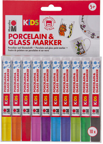 Marabu KiDS Porzellan- und Glasmalstifte, 10 Stifte