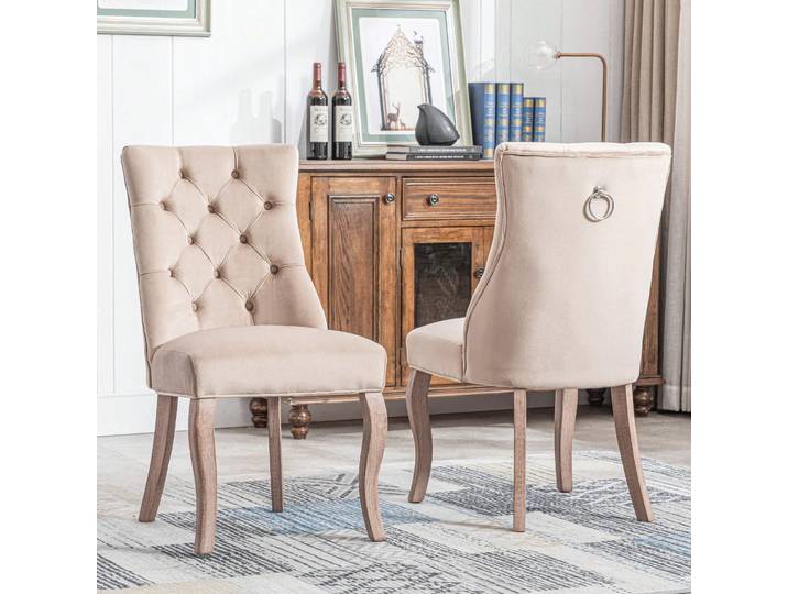 KOMHTOM Chaises de salle à manger, luxueuses douces et confortables, chaises de table à manger, chaise à dossier haut en velours, solide