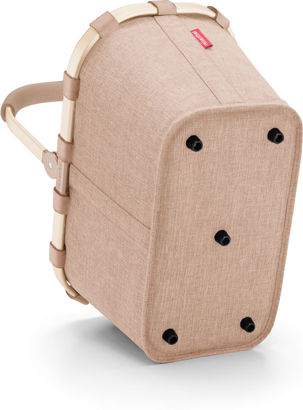 Einkaufskorb REISENTHEL "carrybag", beige (twist coffee), B:48cm H:29cm T:28cm, Polyester, Einkaufskörbe, Einkaufskorb, Standfüße, ummantelter Griff zum Umklappen, Innentasche Reißverschluss