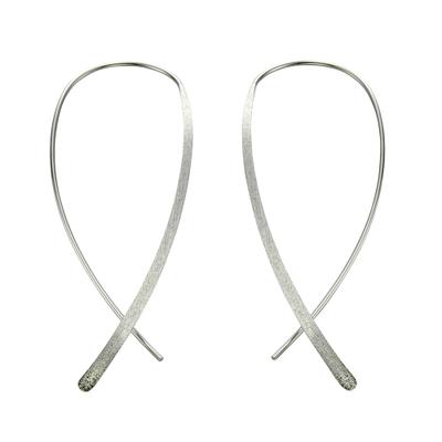 Paar Ohrhänger CELESTA "Silber 925 rhodiniert glanz matt", weiß, Ohrringe, Damen, one-size, Silber 925 (Sterlingsilber)