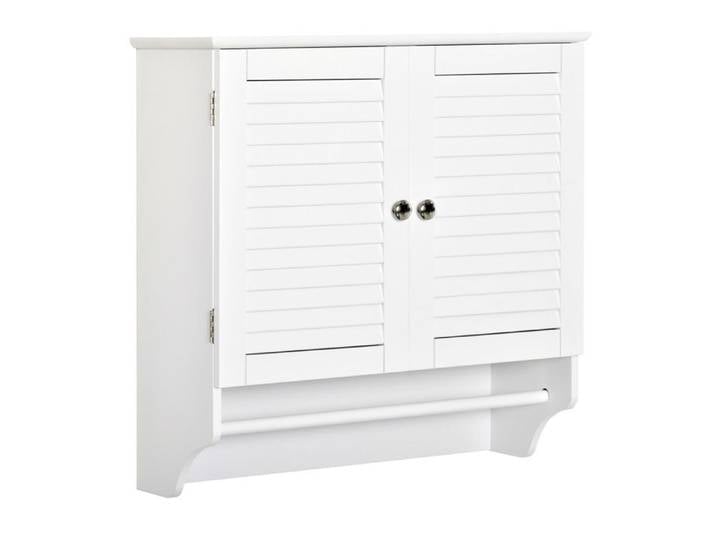 YWJ Armoire Salle Bain Murale 2 Portes Persiennes Étagère Porte-serviettes Suspendu Moderne 60x23x60cm