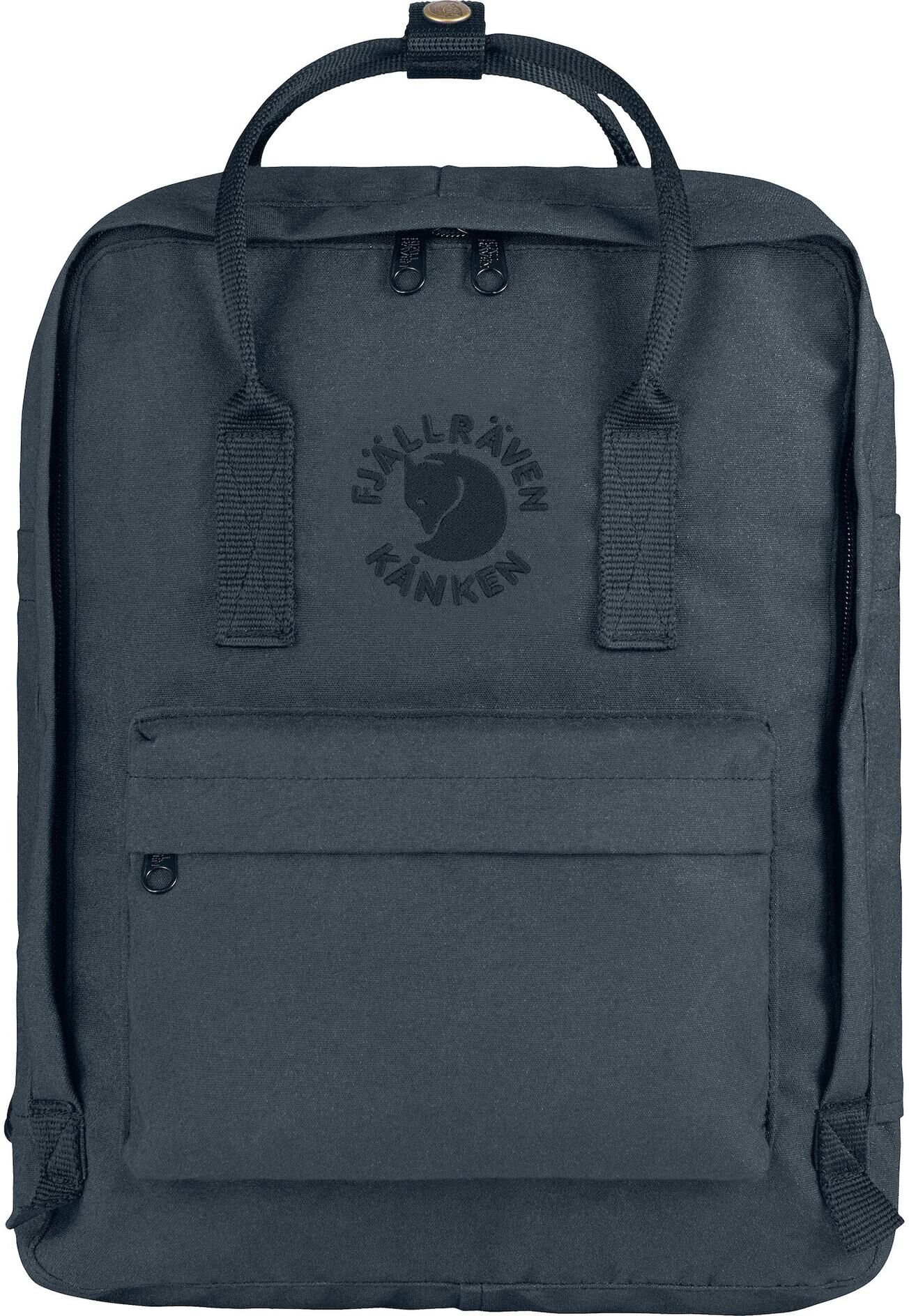 Rucksack FJÄLLRÄVEN "Re-Kanken 16 l, Navy", grau (dunkelblau, marineblau), Rucksäcke, Herren, B/H/T: 27cm x 38cm x 13cm, Polyester, Rucksack, B:27cm H:38cm T:13cm dunkelblau, marineblau B/H/T: 27cm x 38cm x 13cm