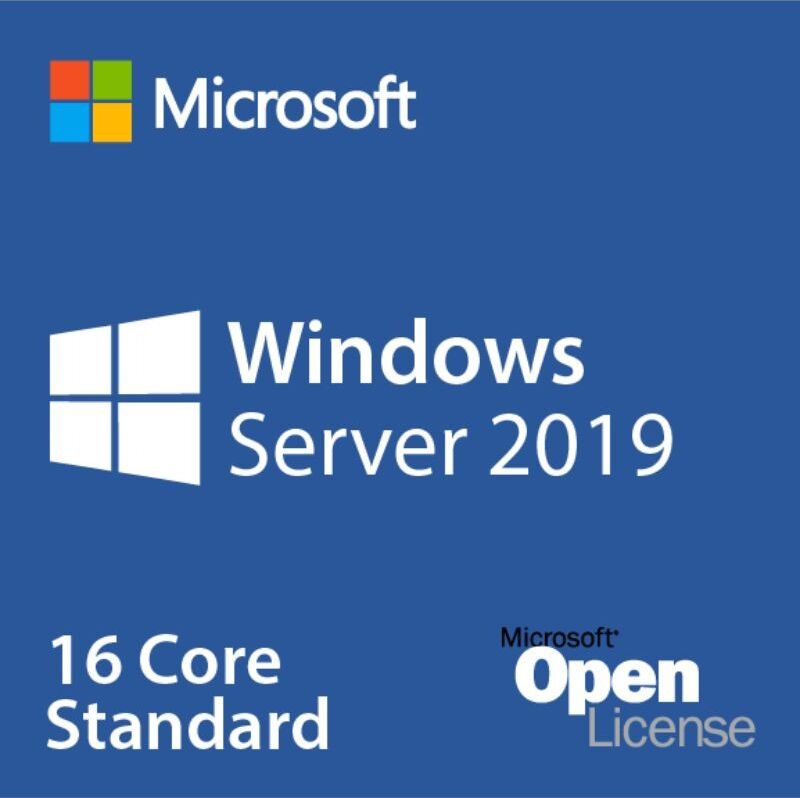 Microsoft Windows Server 2019 Standard 16 Core Licence ouverte 16 cœurs pour Windows Server 2019 Standard, conçue pour les infrastructures de serveurs