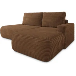 ECKSOFA AVINI T R-S Orange Kordstoff mit Schlaffunktion