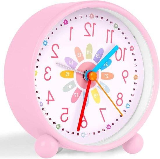 OSDUE Kinderwekker Analoog Wit - Stille Klok zonder tikkend geluid - Diameter: 10,5 cm