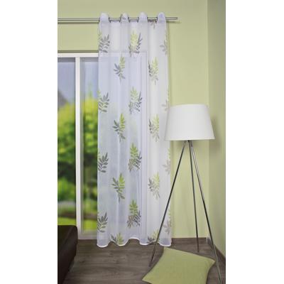 Gardine HOME WOHNIDEEN "BAMBOU" Gr. 1, grün, B:140cm H:245cm, Polyester, Gardinen, Gardine, HxB: 245x140, ÖSENSCHAL DRUCK BLÄTTER