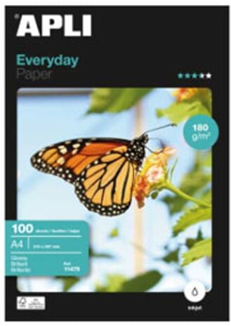 Apli Papel fotográfico brilhante   A4 180 g 100 folhas
