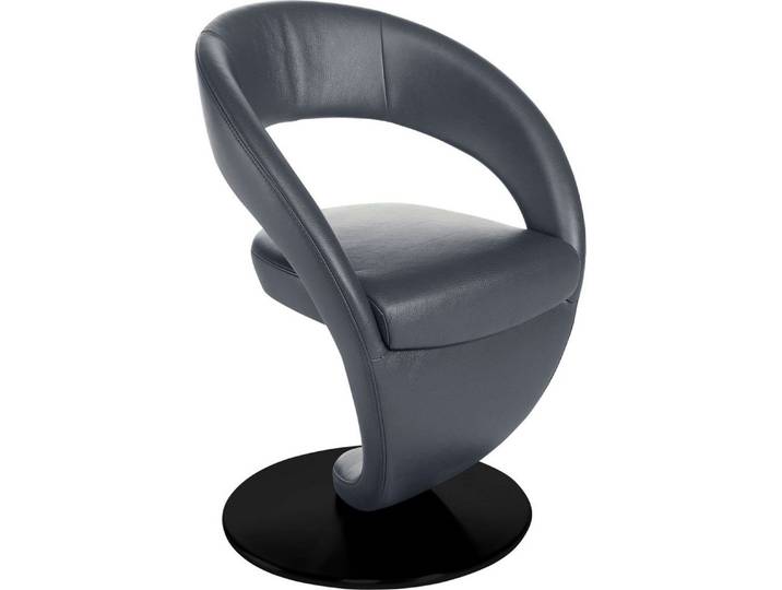 K+W Komfort & Wohnen Esszimmerstuhl Wave, Drehstuhl, Design-Drehstuhl, schwarzer Drehteller