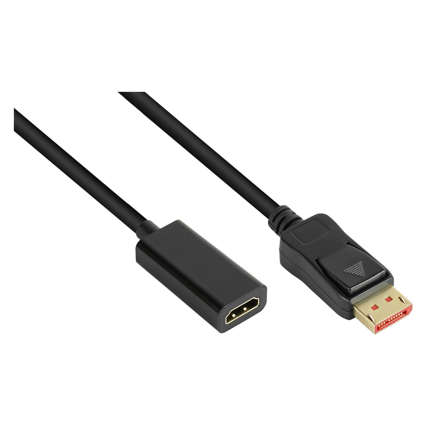 Good Connections Adapter DisplayPort 1.4 Stecker an HDMI 2.0b Buchse, 4K @60Hz, vergoldete Kontakte, ca. 20cm, Good C (DisplayPort, HDMI) (DP-AD09)