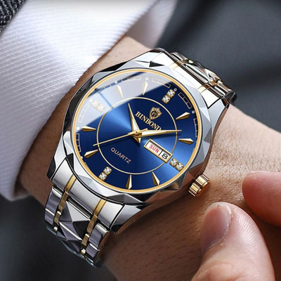 Drop Dash Deals Classic Stainless Steel Business Wristwatch For Men, Waterproof, Date Calendar Classic Stainless Steel Business Wristwatch For Men, Waterproof, Date Calendar