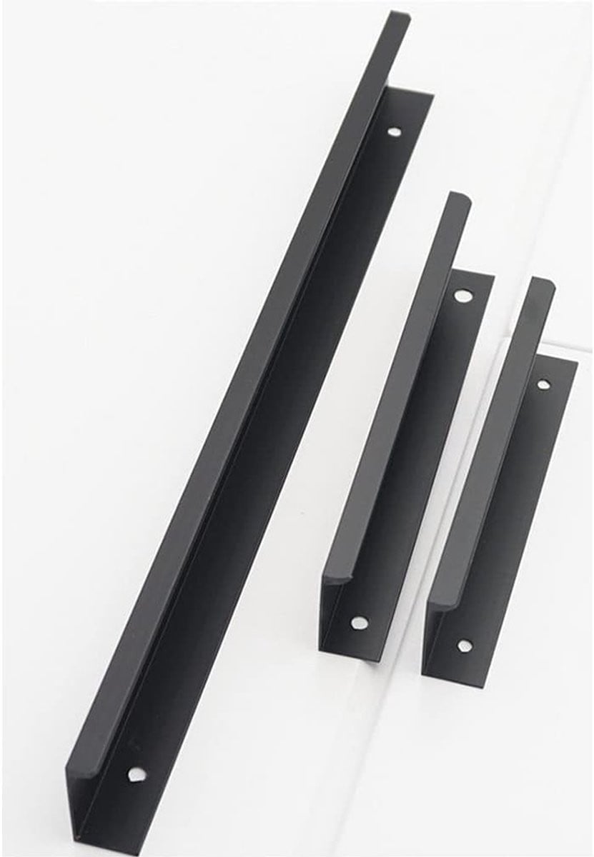Verborgen kastgrepen Zwart Aluminium Moderne meubelgrepen voor Keukenlade en Deur - Lengte: 40 cm