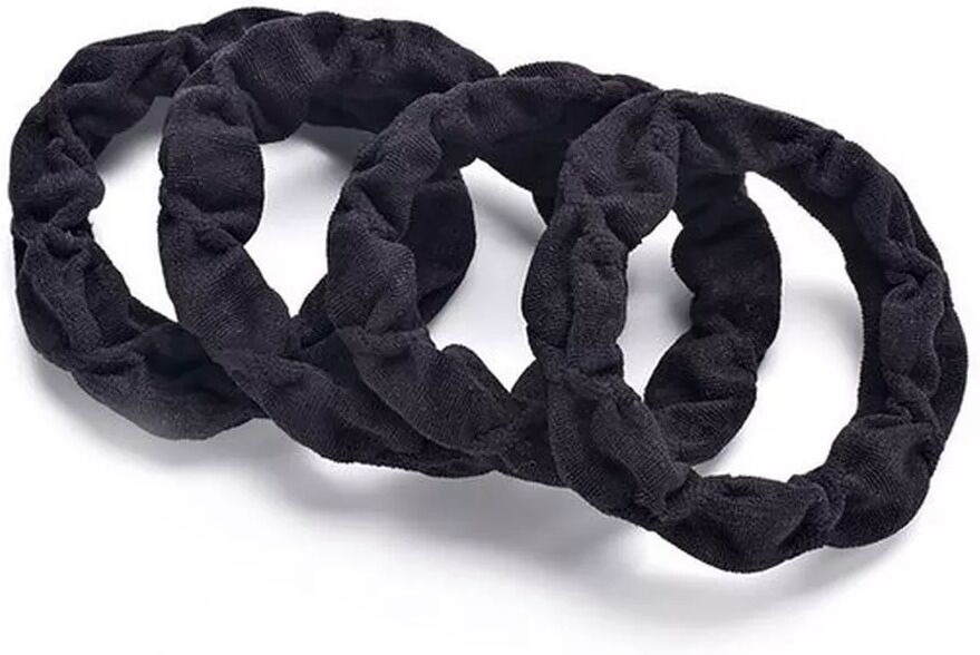 Trisa Haarschmuck - Haargummi, Haargummi, Supersoft, Gewölbt, Formstabil, 4 Stk., 4 Stück, Black