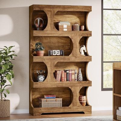 Bluebell 71-Inch Asymmetrical Bookcase, 4-Tier Freestanding Display Shelf