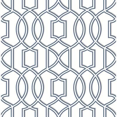 A-Street Prints Quantum Blue Trellis Wallpaper