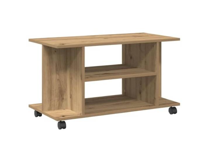 LMTYOENFG TV-Lowboard mit Rollen 80x40x45 cm TV-Regal Artisan-Eiche Flexibles Fernsehmöbel für Wohnzimmer und Schlafzimmer mit 4 offenen Fächern und breiter Abstellfläche aus Holzwerkstoff.
